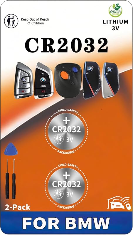 Baterias CR2032 para chave presencial BMW BBXSA com ferramenta – 2 unidades