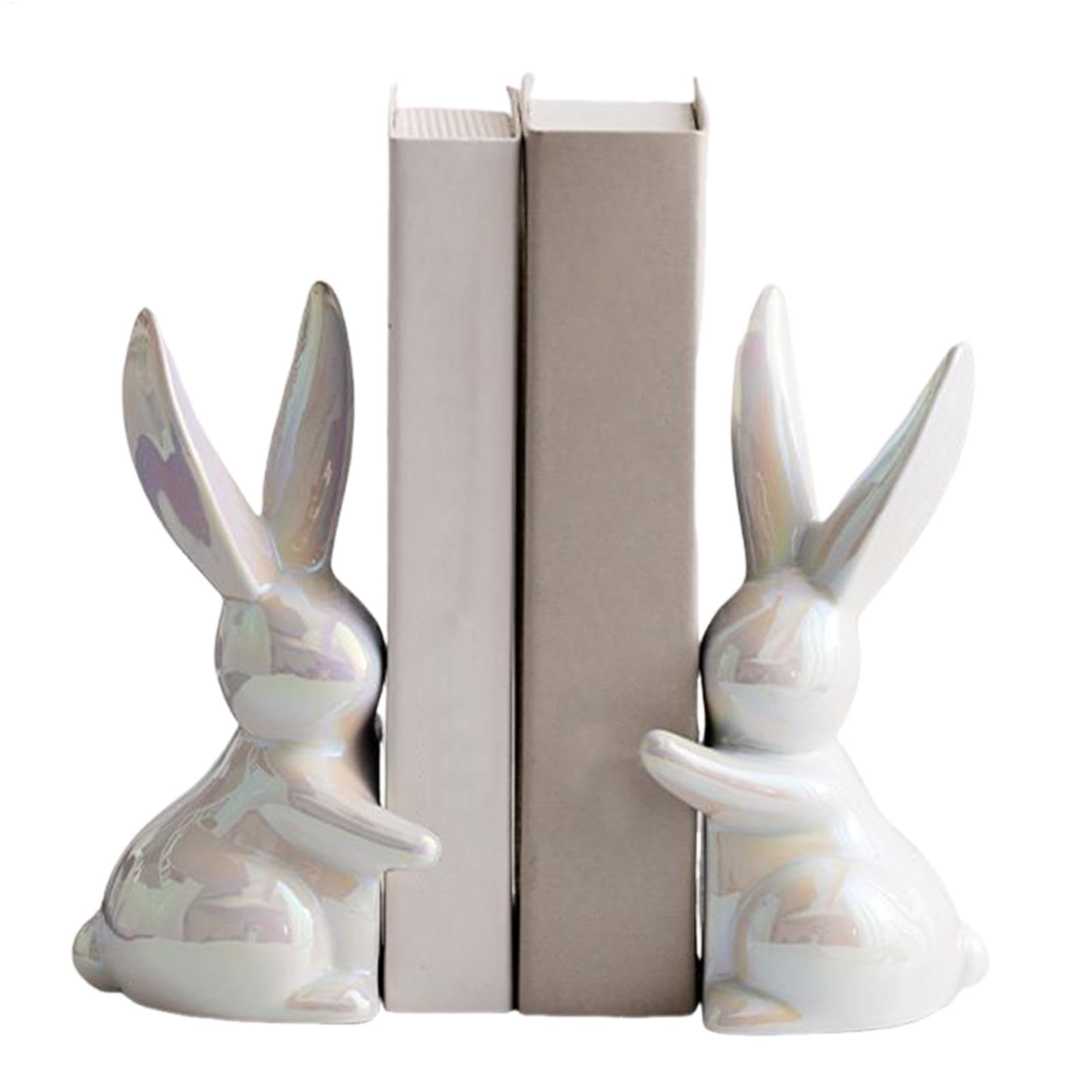 Serre-livres en céramique statues lapin idée cadeau décoration maison idéale