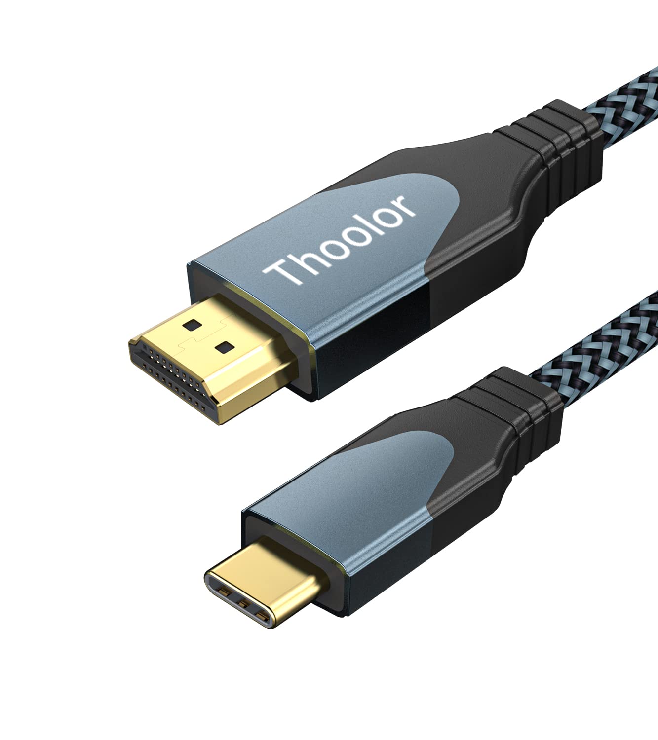 USB C to HDMI Cable 2m, 4K 60Hz Thunderbolt 4 to HDMI Cable, Compatible with MacBook, iPad Pro, Galaxy Series, Surface, XPS, HP, etc