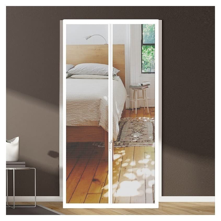 GADULU Rits Hordeur Hondendeur Kat Hordeur Huisdier Krasbestendig Scherm Handsfree Mesh Hordeur Sterke dubbele trekrits for Deuropeningen Slaapkamer Keuken Patio (Color : Black, Size : 95x220cm