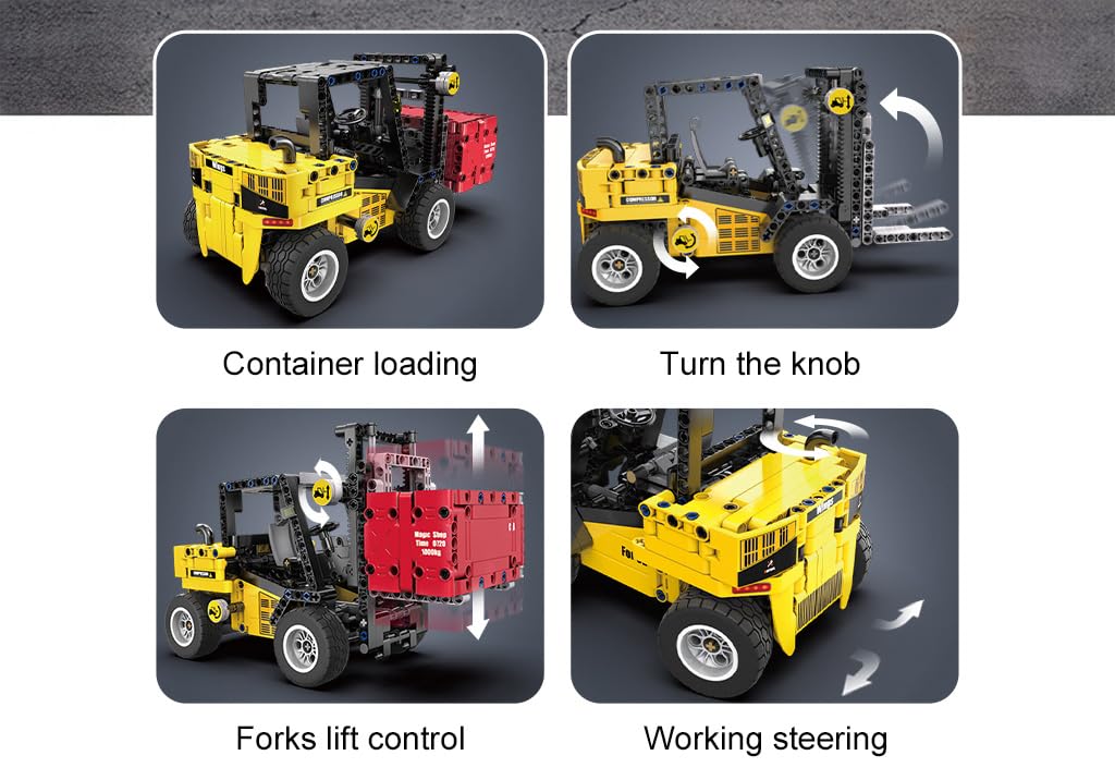 CaDA Forklift Truck with Full Manual Control - 388 Pieces - Self-Build Brick Building Block Model C65002W - Image 2