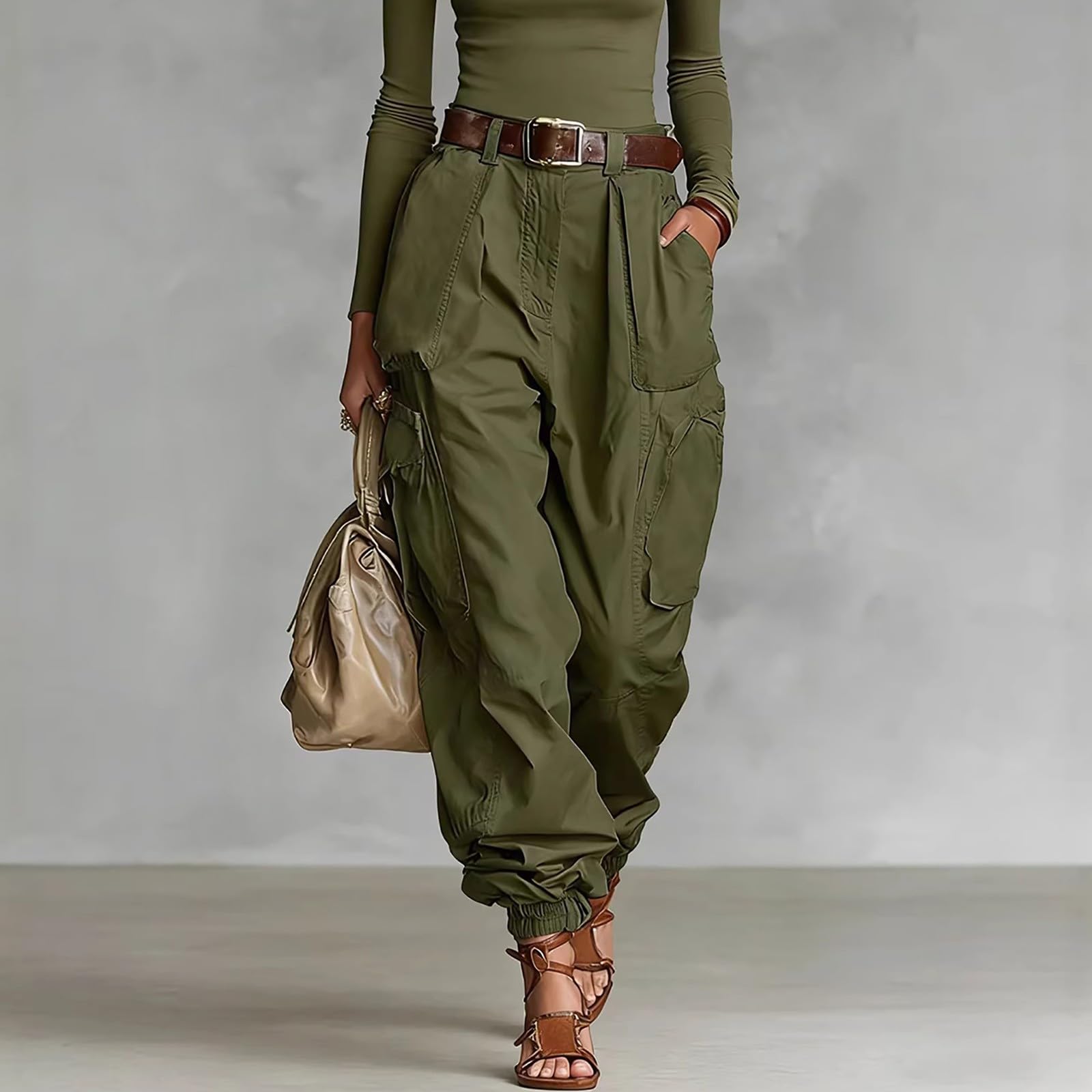 Pantalones cargo para mujer Baggy Y2K, pantalones de ocio, cintura alta