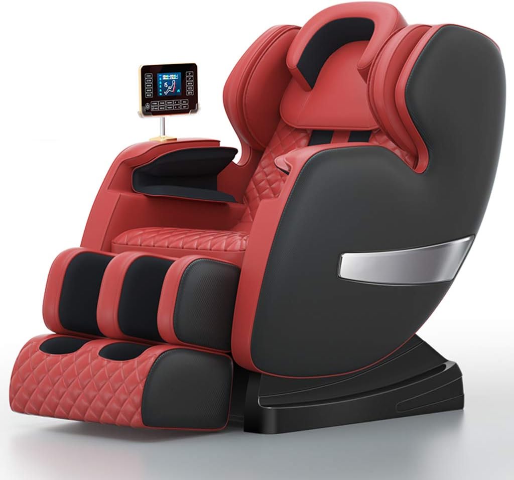 Amazon カプセルインテリジェント電気椅子 12の方法が織り交ぜられた電気マッサージチェア 4d筋膜運動 Q8実在の人物座椅子 赤 Mscool マッサージチェア