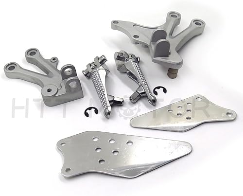 Miniatura 6 de HTTMT MT390-036 - Soporte de clavija para reposapiés delantero plateado compatible con Kawasaki Ninja ZX10R 2004 2005