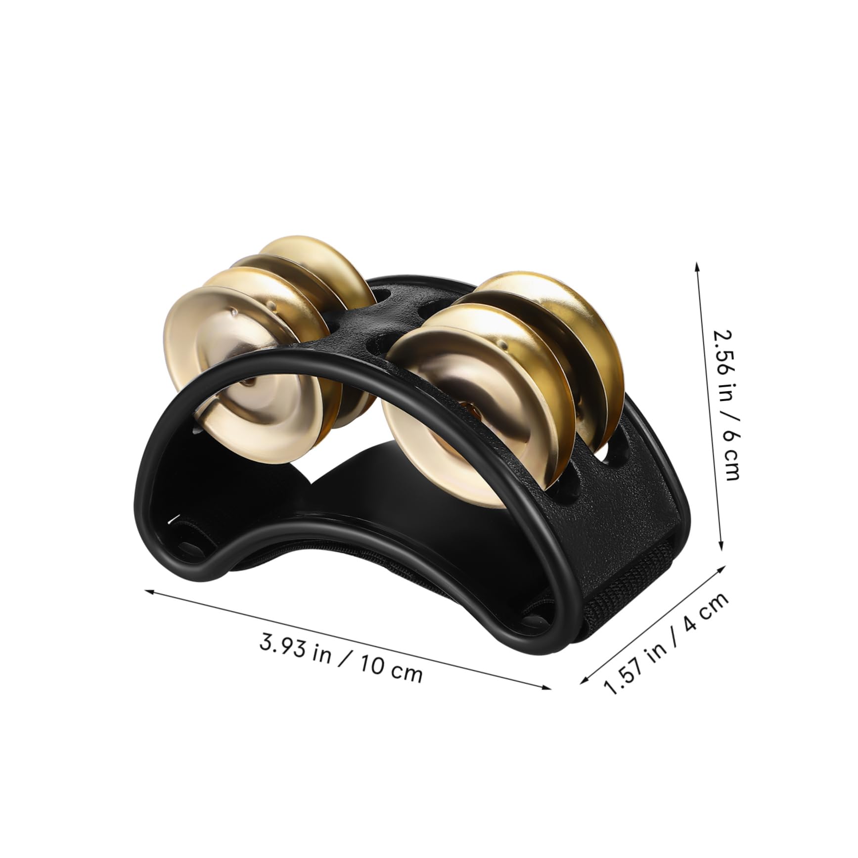 HANABASS 4pcs Double Row Foot Tambourine Metal for Adults Boys and Girls Music Instruments