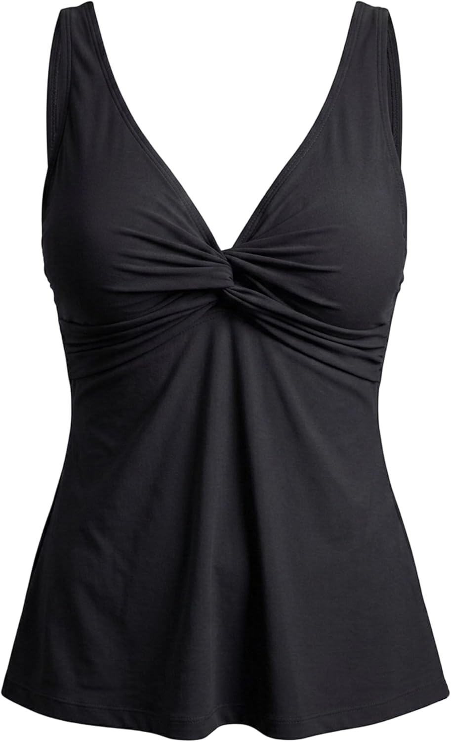 Hilor Women's Underwire Tankini Top Bathing Suit Front Twist V-Neck Swimsuit