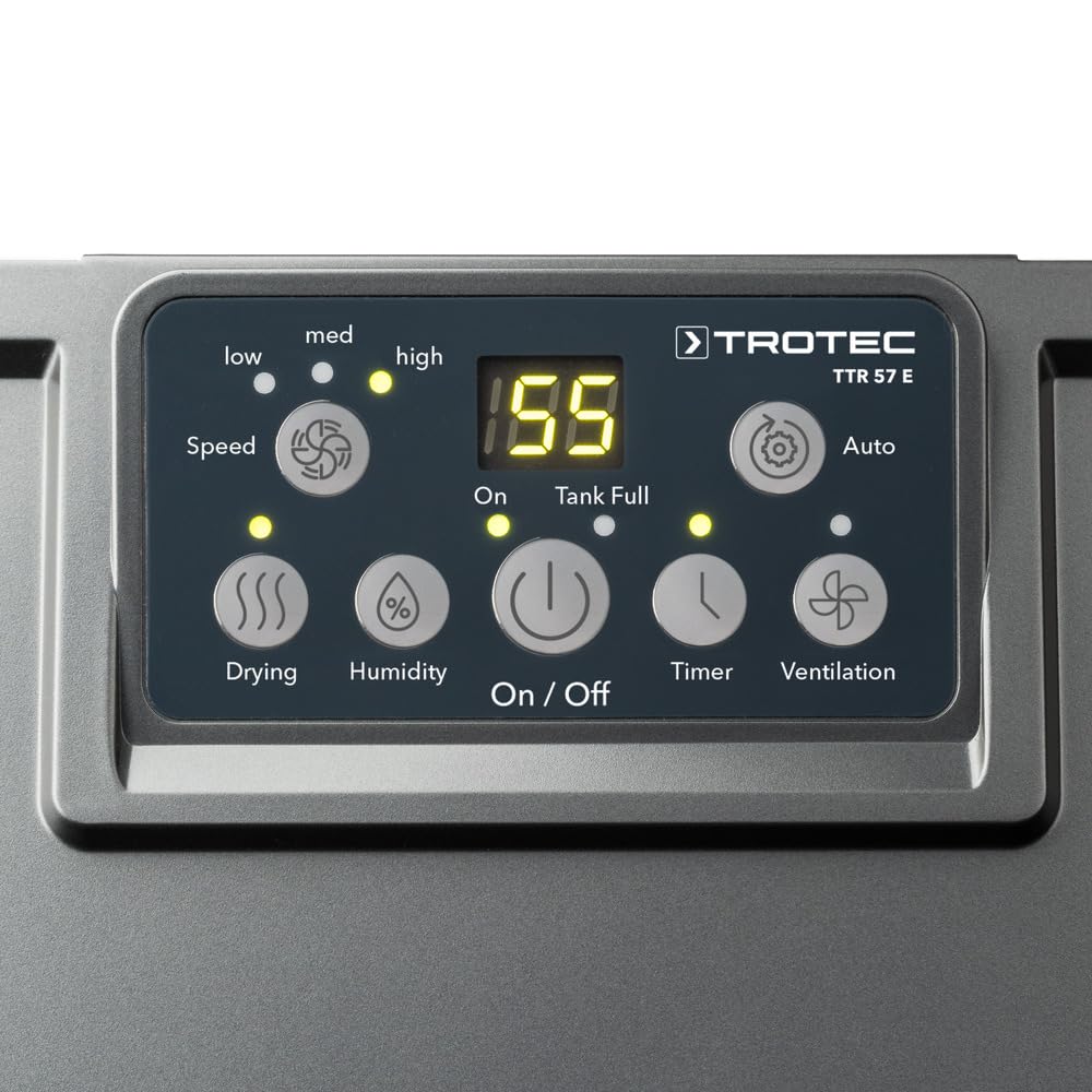 TROTEC TTR 57 E Osuszacz powietrza przenośny idealny do pomieszczeń o powierzchni do 20m² / 50 m³ maks. 9 l/24 h energooszczędny