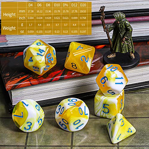 Image of CiaraQ 7pcs Polyhedral Dice Set for Dungeon and Dragons MTG Table Games