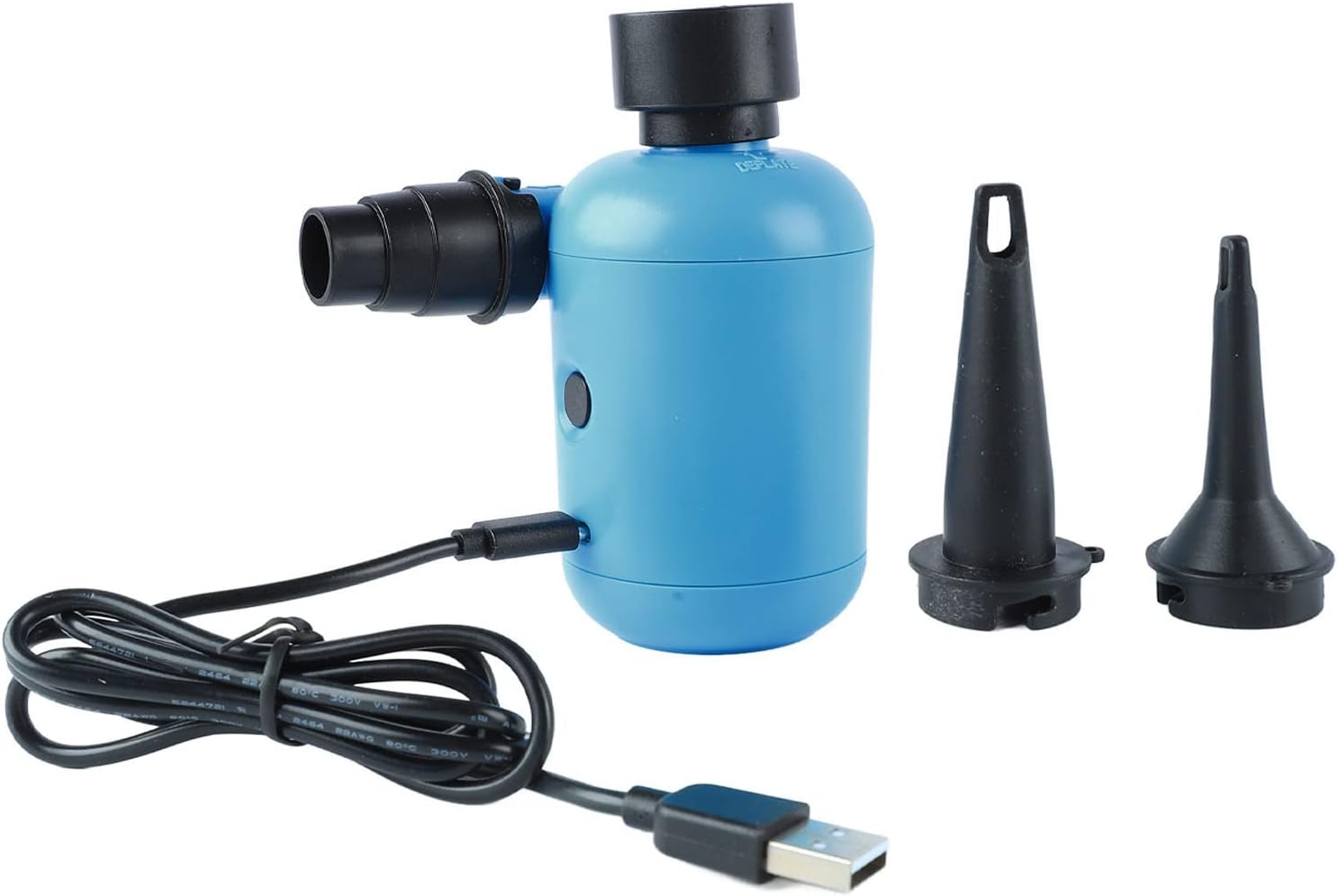 Pilipane Electric Air Pump Portable Blue Inflator Deflator Pump Quick Fill Inflator Air Mattress Pump for Outdoor Camping USB Port PVC Material 10 x 7 x 6cm