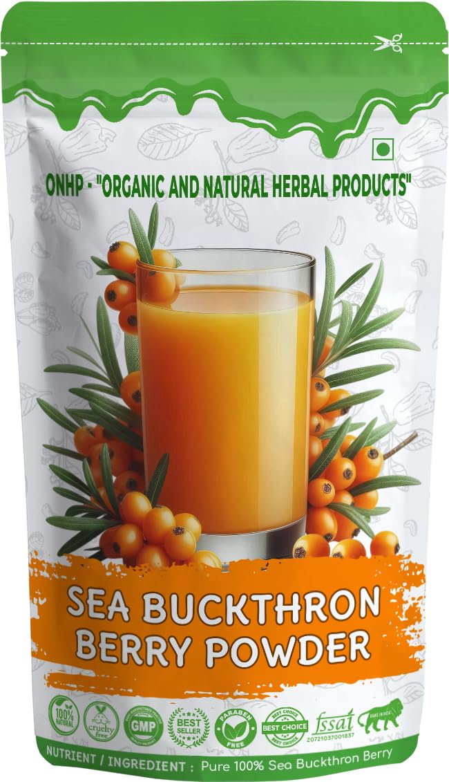 Himalayan Sea Buckthorn Berries Powder 100% Organic Rich in Omega 3, 6, 7, 9, Vitamin C, E & 18 Amino Acid, Strong Antioxidant for Skin Glow, Immunity, Gut & Heart Health (50 g)-image-32