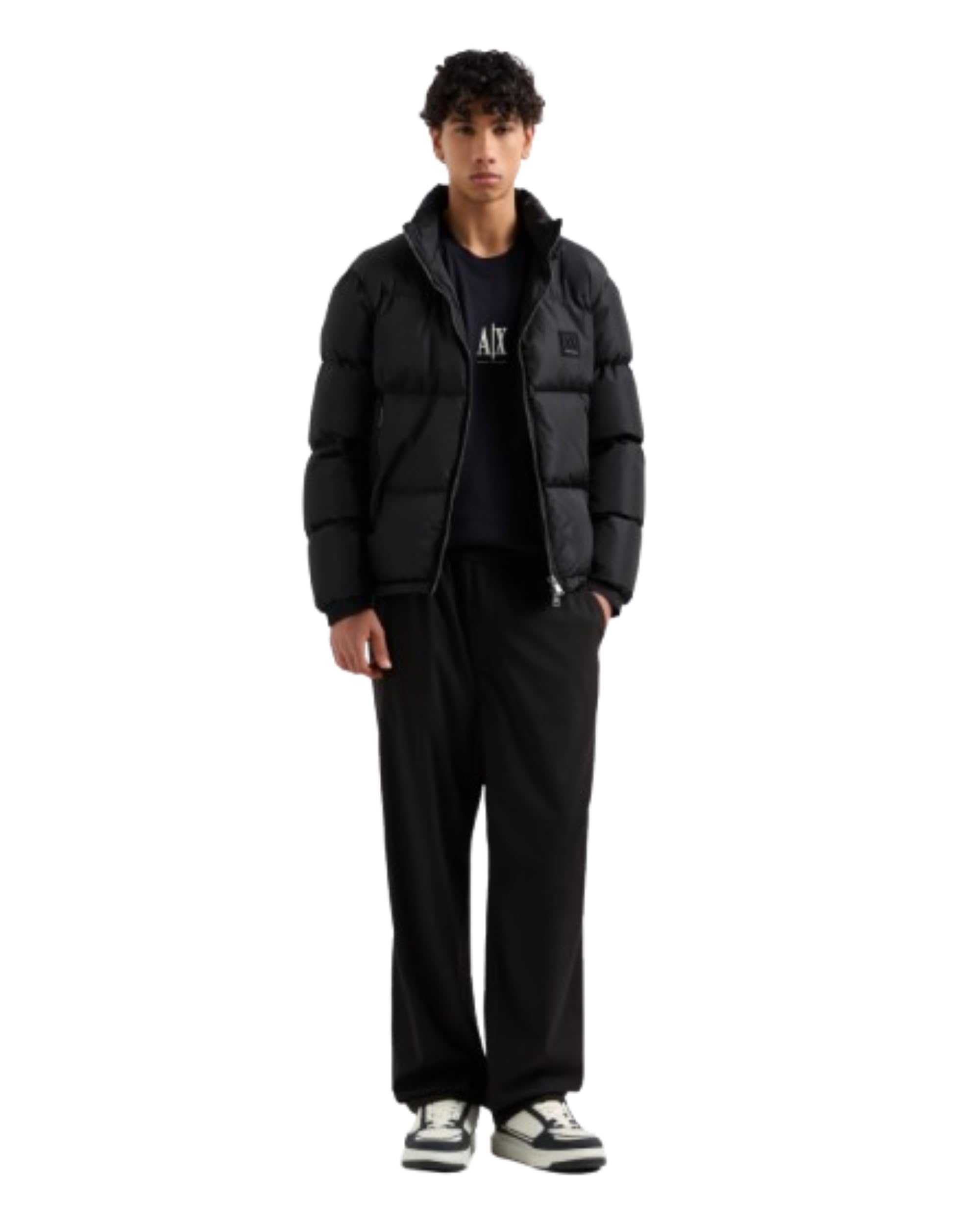 Armani Exchange Camiseta para Hombre con Logotipo Bordado Icon Project, Azul Marino Profundo, XS