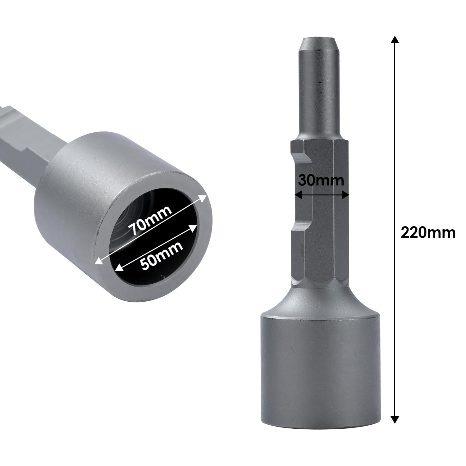 TOPWAY 65A Jack Hammer Star Picket Post Driver Burin Bit 50 x 70 x 220 mm pour démolition marteau-piqueur 121144
