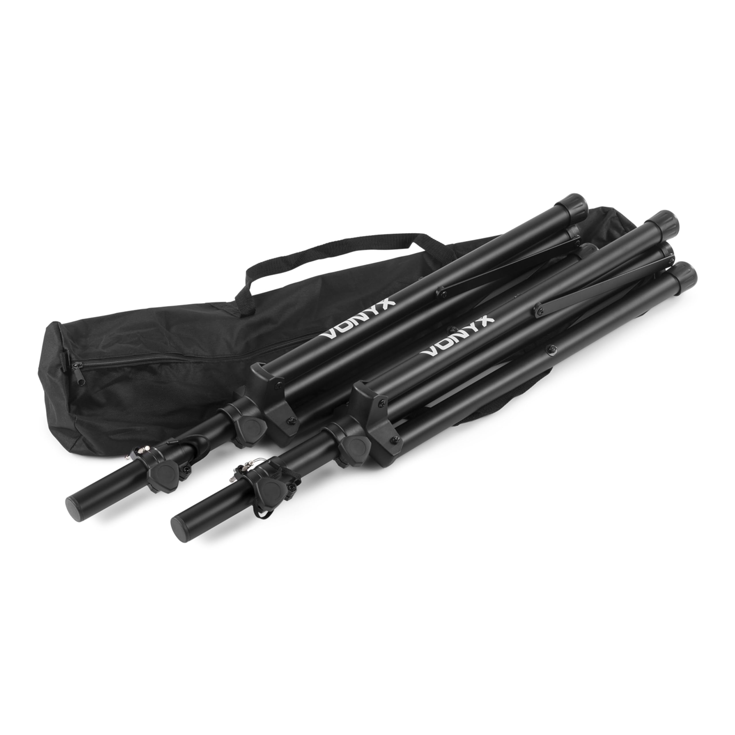VONYX Pack Sono - 2X Enceintes Passives 800W, Woofer de 15 Pouces, Poignées de Transport, Set de Pieds d'Enceintes et Sacoche, Idéal pour DJ Mobiles