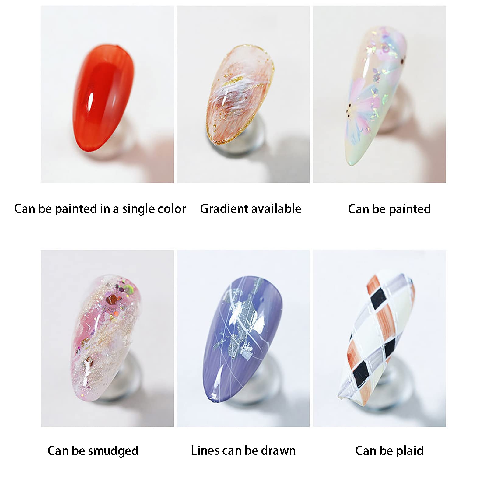 Esmalte de Uñas de Gel en Crema 12 Colores Paleta de Barro de Pintura de Uñas Curada con un Cepillo de Uñas Gel de Crema Kit de Manicura de Salón de Arte de Pintura DIY