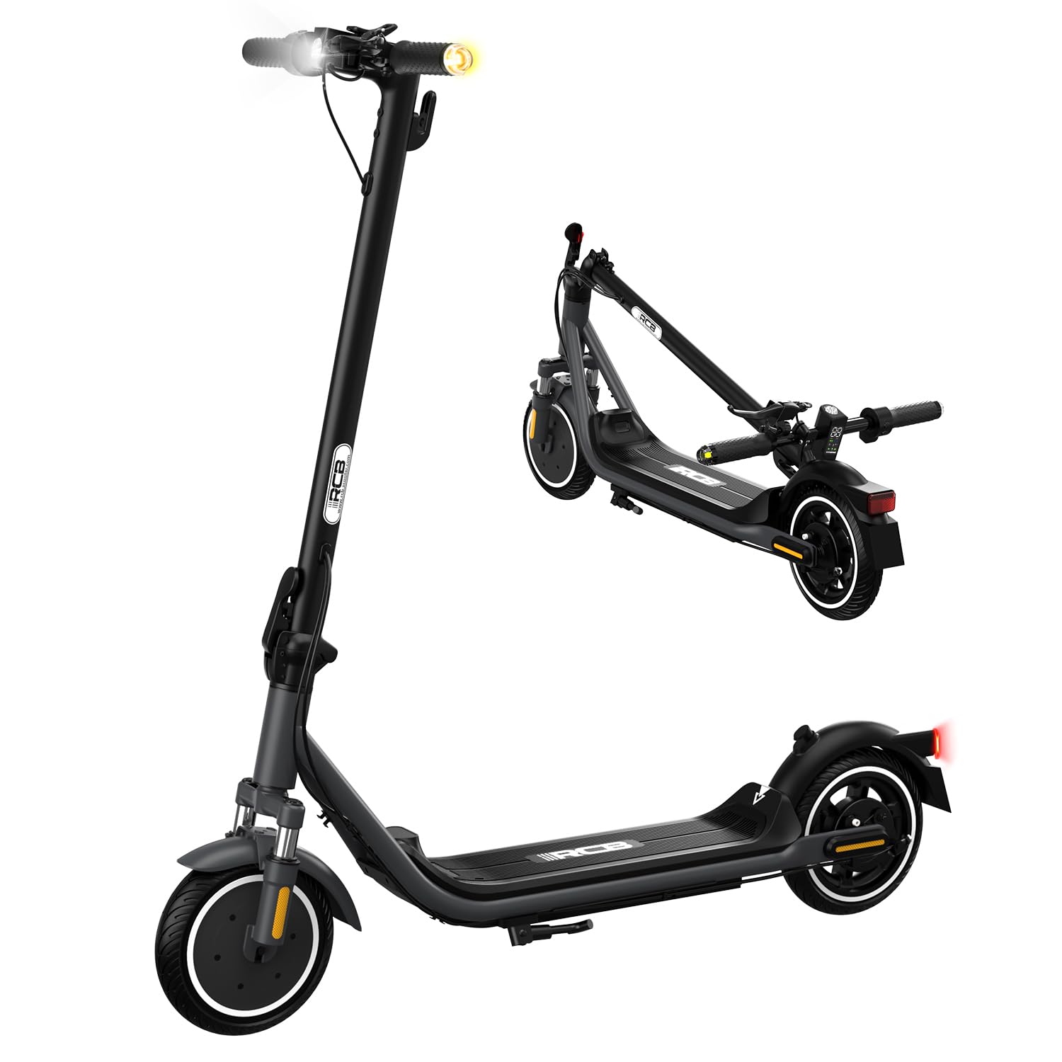 RCB Patinete eléctrico Adultos, Máx 25 km/h, Alcance de 23-35 km, Motor de 350 W-500W, Neumático Macizo de 8.5"/10", Control App, Carga Máxima 120/150 kg, Doble Freno, Doble Amortiguador