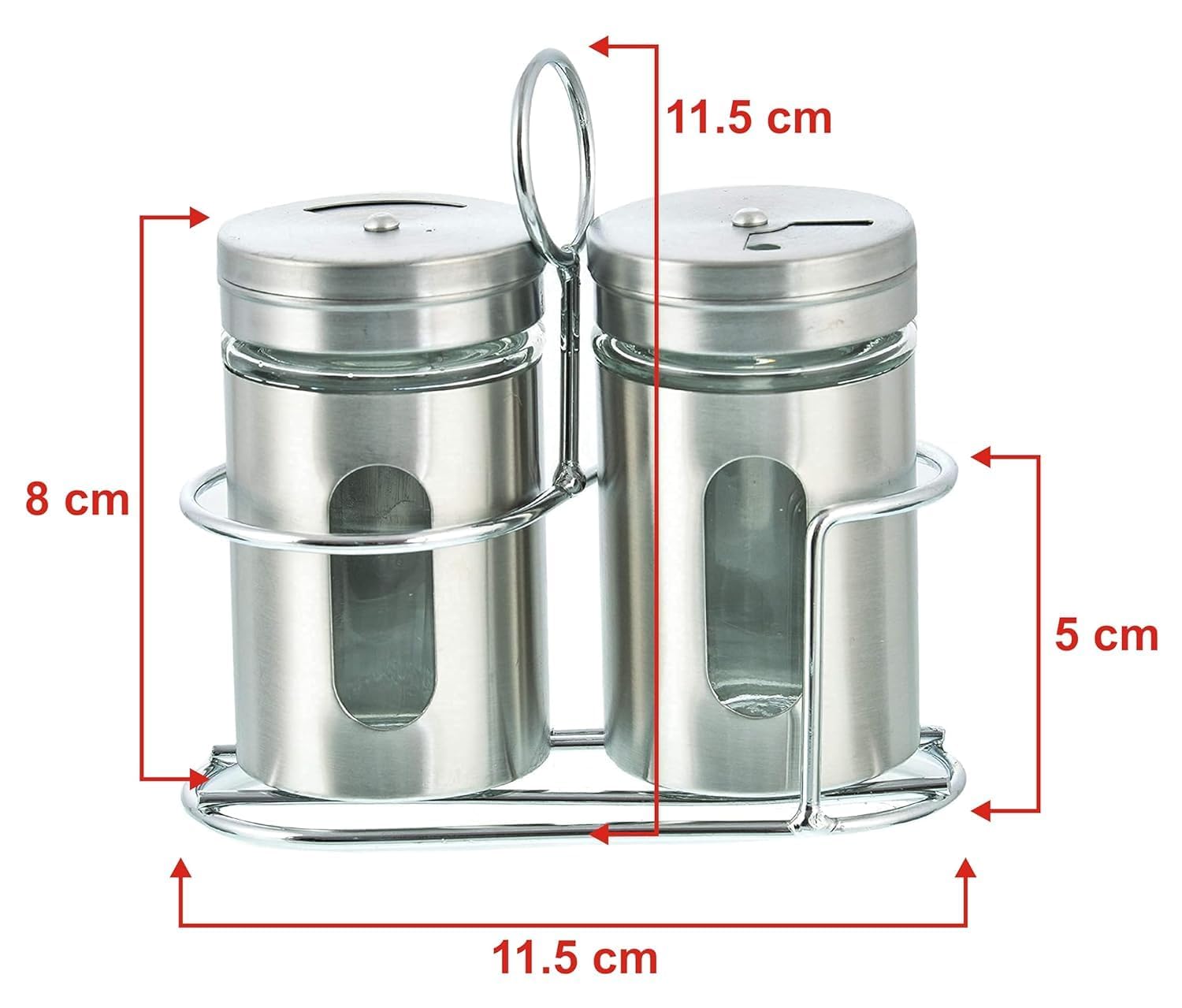 Stainless Steel Salt & Pepper Shakers - Elegant Set -2