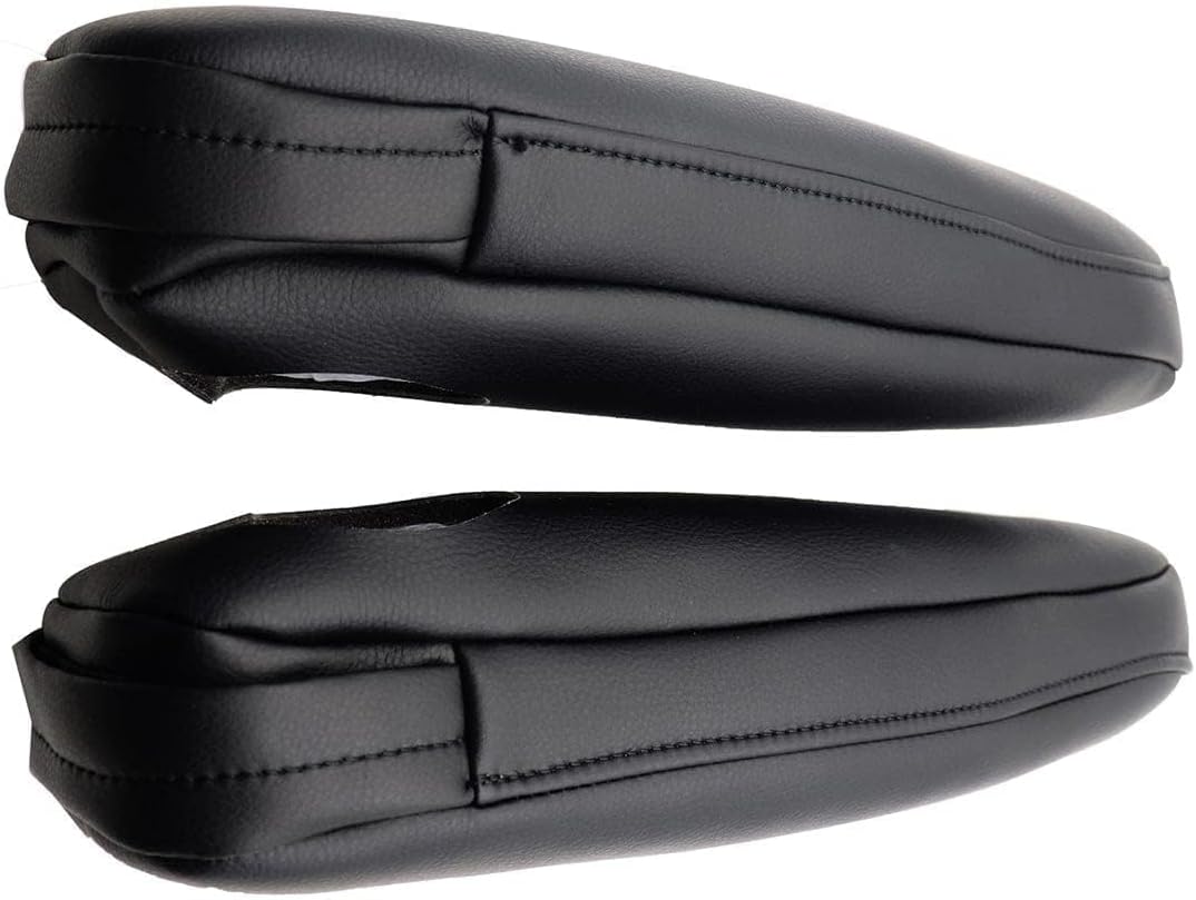 FZJDSD Black Leather Left & Right Seat Armrest Cover Compatible with Toyota Sienna 2011 2012 2013 2014 2015 2016 2017 with Zipper Design (Only Leather Part)