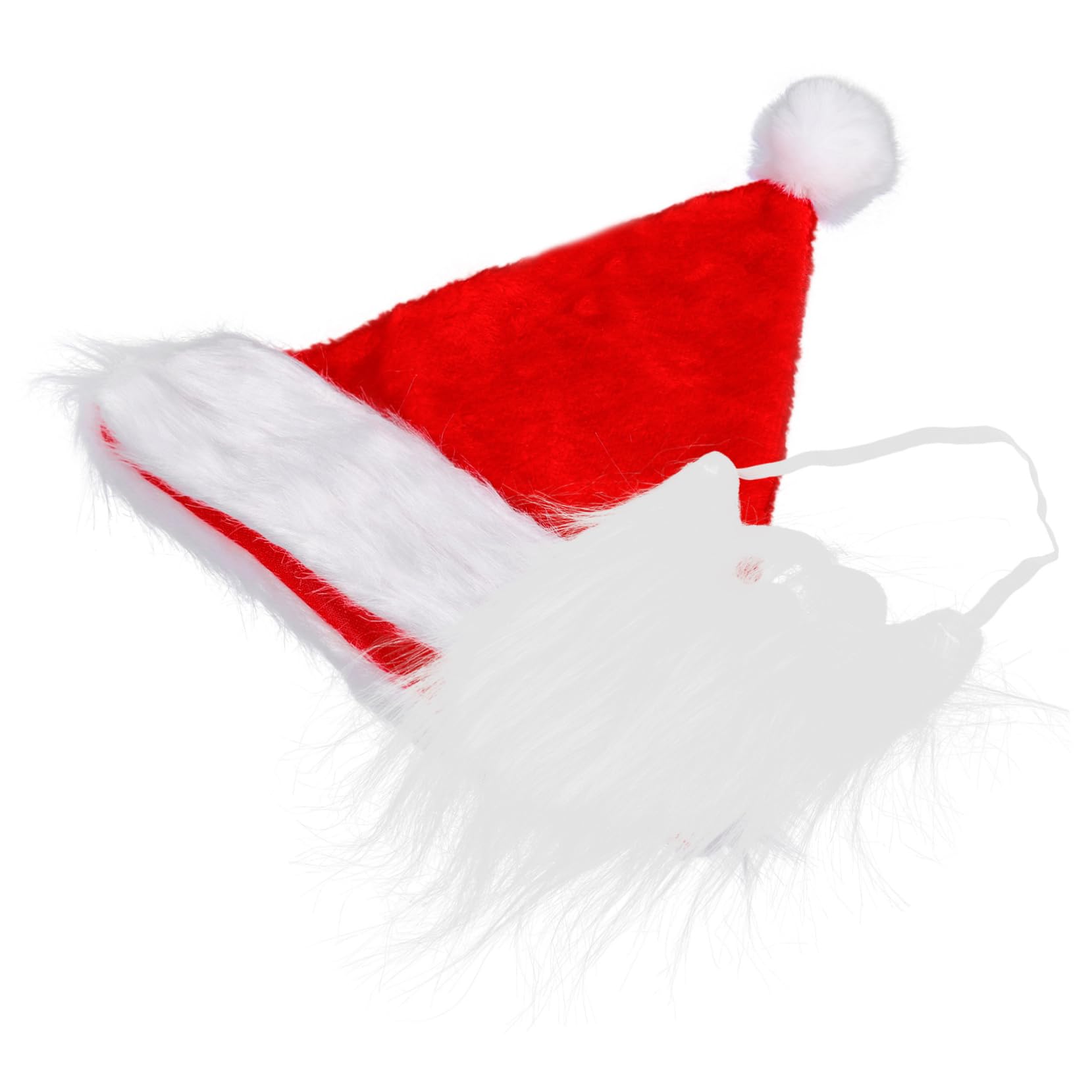 NAMOARLY Santa Claus Accessories Fake Beard Red Santa Hat Cosplay Kit Lightweight Easy Wear Carry