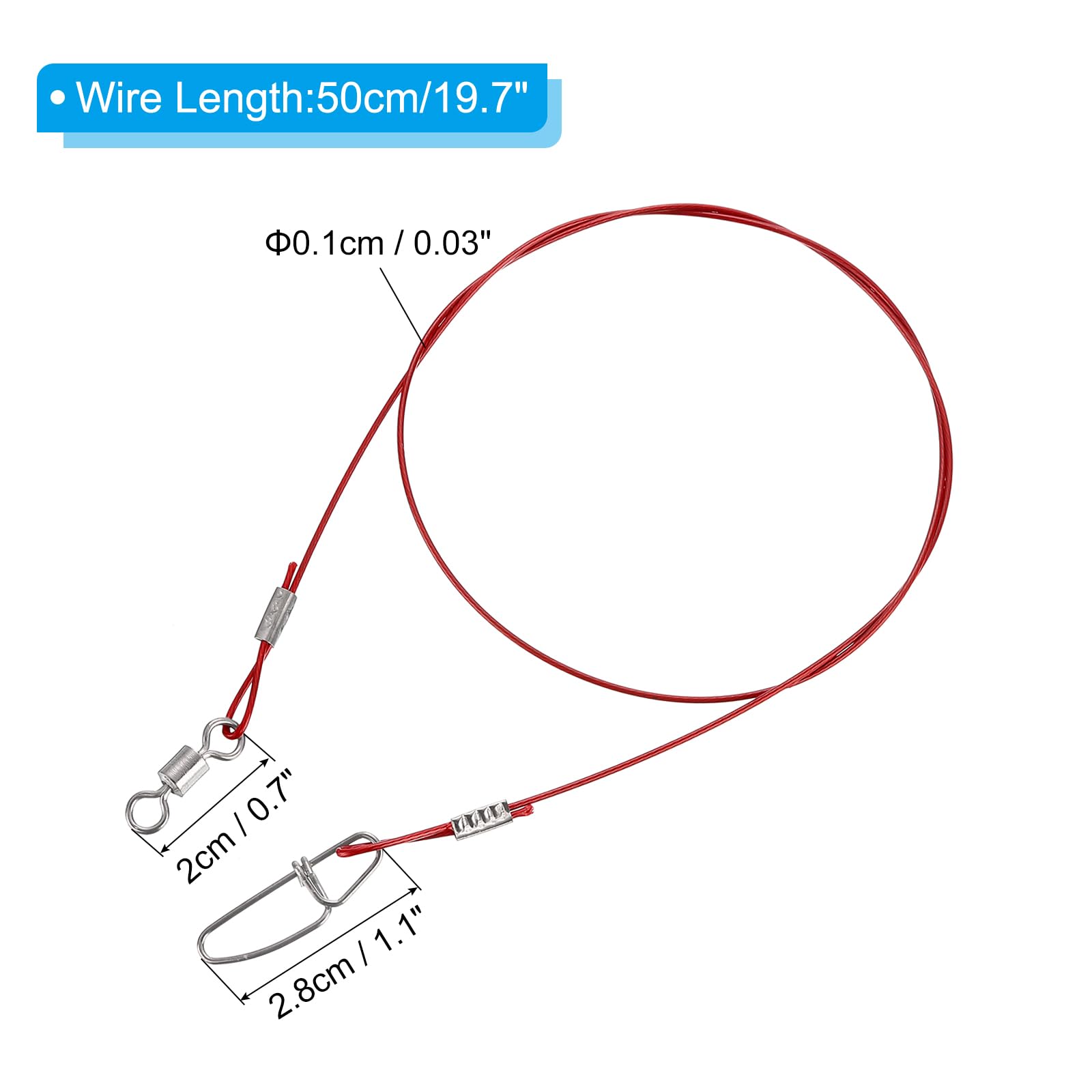 PATIKIL Fishing Wire Leaders 20" - Image 2