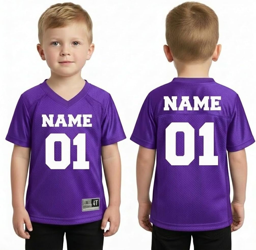 Premium Custom Toddler Football Jersey – Personalized Name & Number Kids Shirt, Baby Boys & Girls Game Day Gift