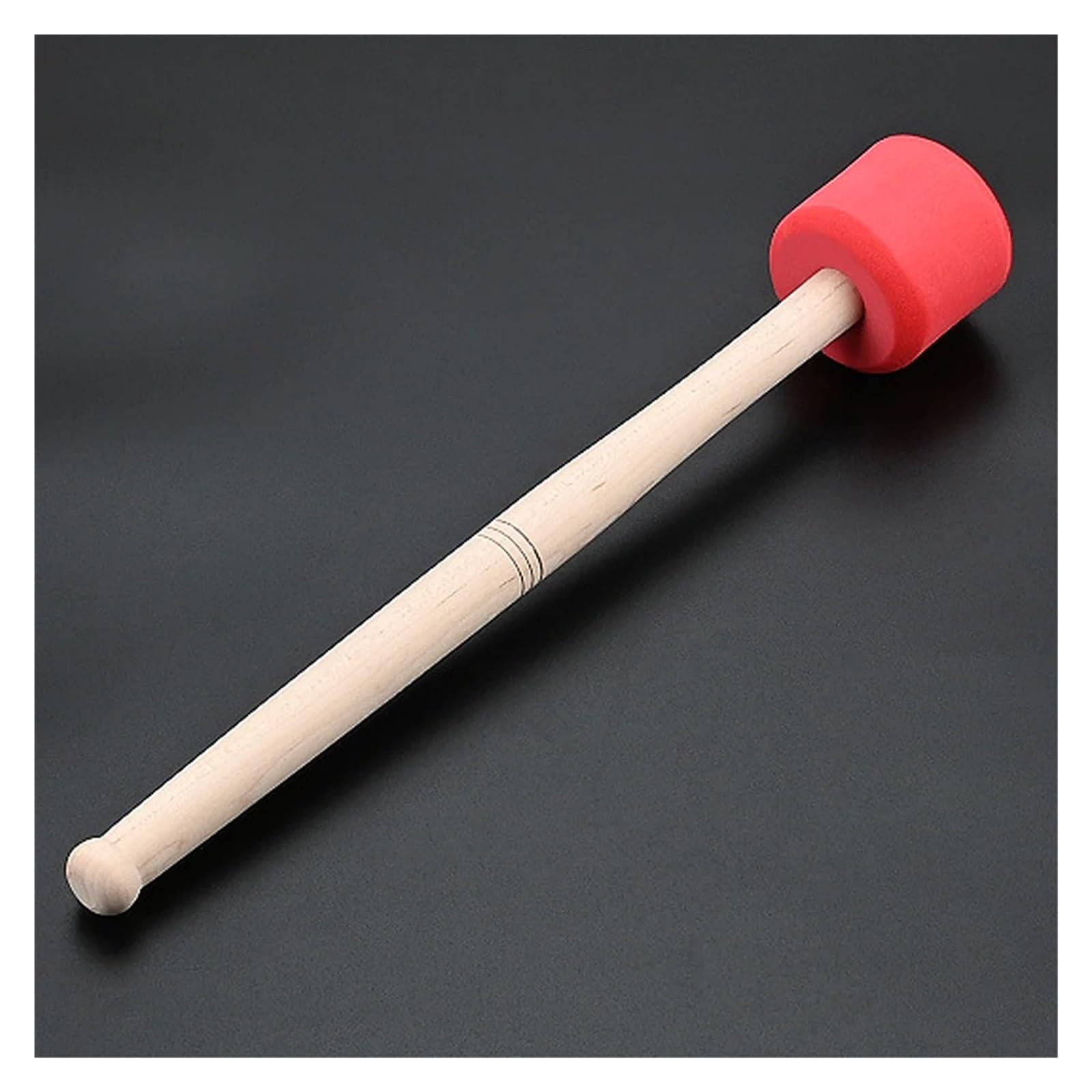 Bass Drum Mallet Holz-Schlagzeugstöcke, Bassdrumstöcke for Blasorchester, Musik-Schlagzeugstöcke, Perkussionsstöcke(Red)