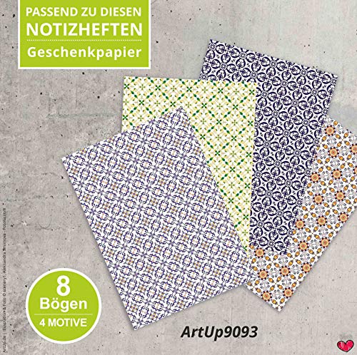ArtUp.de - Set di 4 quaderni per appunti Azulejos