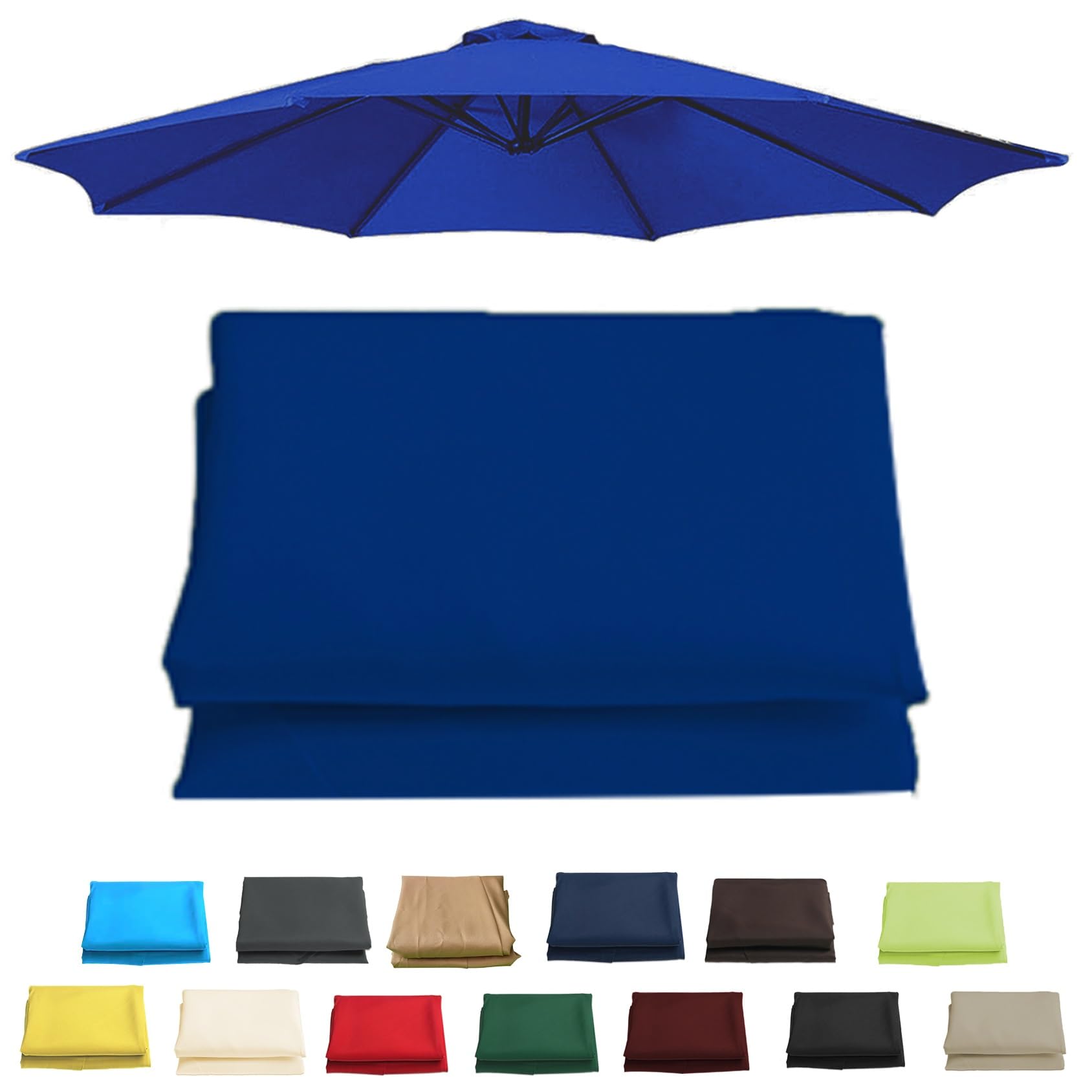6 Arms 270cm Replacement Parasol Canopy Cover, Sun Umbrella Replacement Cloth For 6 Arms 200cm(6.5ft), 6 Arms 300cm(9.8ft), 8 Arms 270cm(8.8ft), 8 Arms 3.0m(9.8ft), Garden Patio Umbrella Fabric Canopy