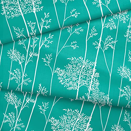 Image of Encasa XO Printed Satin Fabric by Meter - Blotch Teal, 58 Inch Width (147 cm), Soft Polyester Cloth for Curtains, Cushion Covers, Dresses, Kurtis, Crafts, Craft Sewing & Home Decor