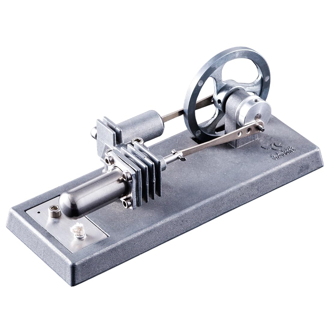 Kit Moteur Stirling – Modèle Miniature 10x10x10 Cm, Alliage Et Verre, Brûleur Inclus – Cadeau Scientifique