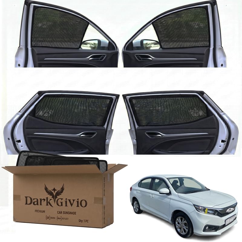 Image of Car Window Sun Shade Protector for I VTEC (2019) | Exact Fit Non-Magnetic Half Cut Sunshade (Set of 4 /6) | UV Blocker Side Window Car Curtains & Interior Accessory