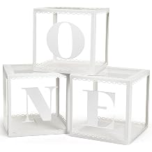 Two Birthday Decorations For Boy Girl, 3 Pcs TWO Balloon Boxes For 2nd Birthday, Baby Clear Blocks Party Decor With Letters For Photoshoot PropsHollowed-out Wavy Edge