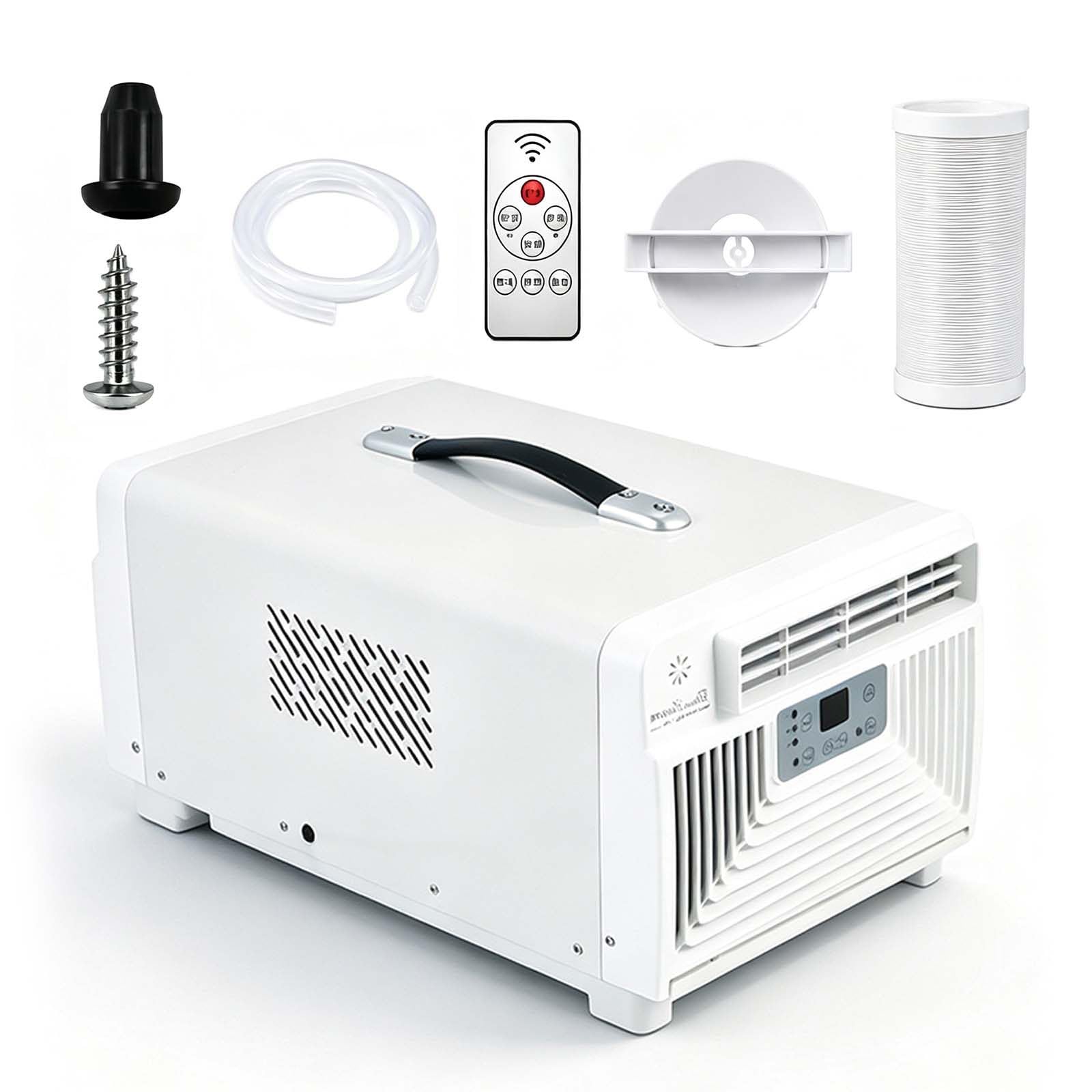 Climatiseur Portable avec TéléCommande, Unité Réversible (Froid/Chaud) 3400 Btu pour Camping, Tente et Camping-Car, Minuterie 12 H, Plage de Température 16-32 °C 110V