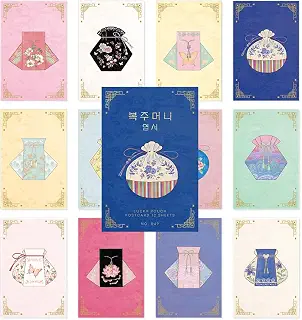 モノライク 福袋 シングルカード - Lucky Pouch Single card, 12セット 葉書、片面カード、韓国、ソウル、ソウルの風景、記念品、韓国の景色