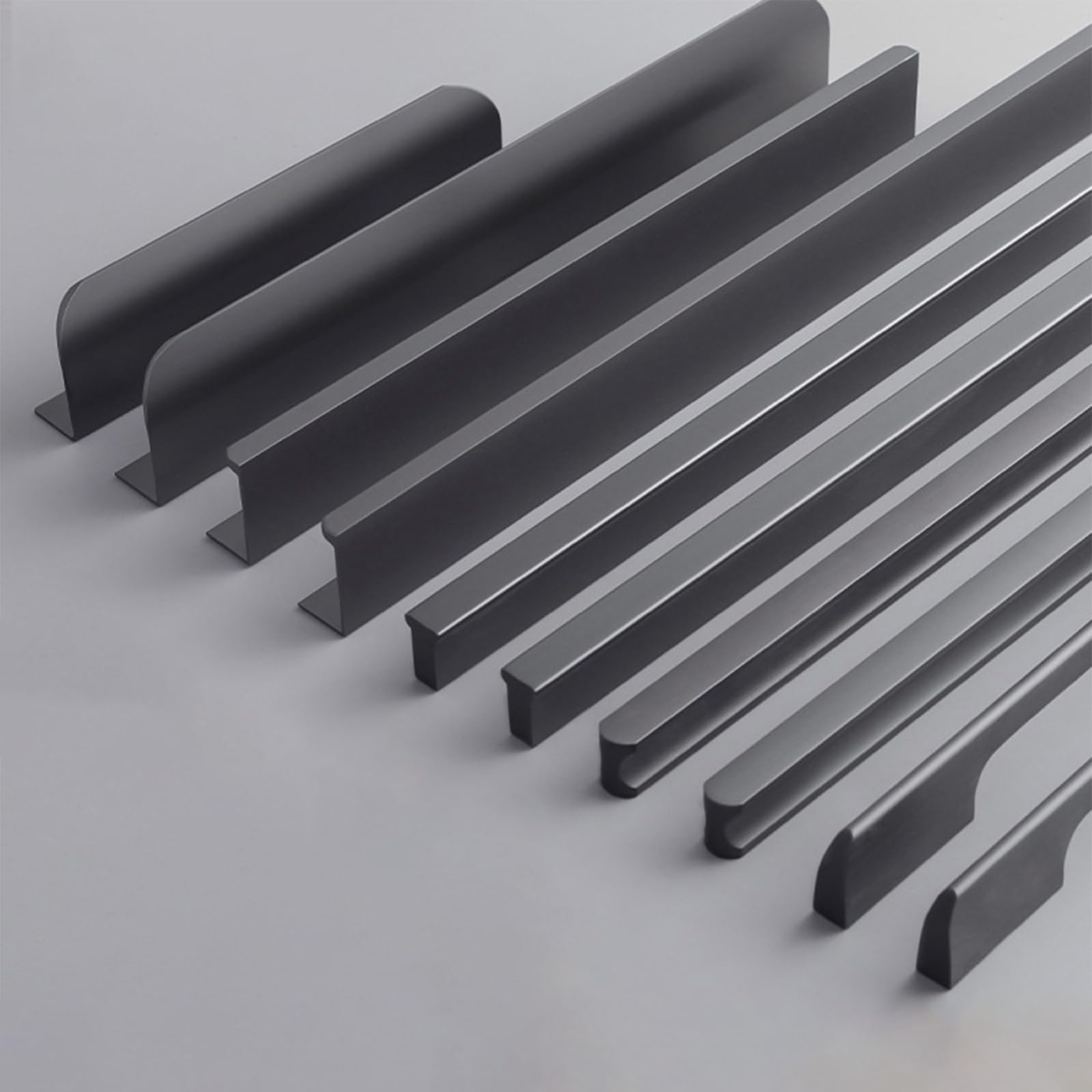 Möbelgriffe Lang,2 Stück Griffe für Schränke Grau Massive Aluminium | Eloxierte Oberfläche T-Zuggriffe Gesamtlänge:60 - 1200 mm Küche Griffe Modern für Schublade Küche 1160mm/45.7in