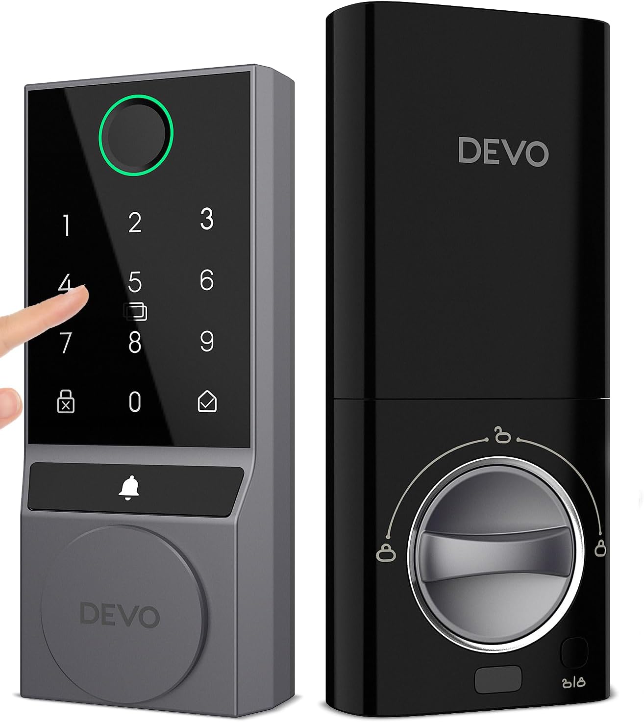DEVO G3 Video Doorbell Smart Lock – Wi-Fi Fingerprint Deadbolt with 2K Camera, BHMA Certified Keyless Entry, Auto-Lock & IP54 Weatherproof Design