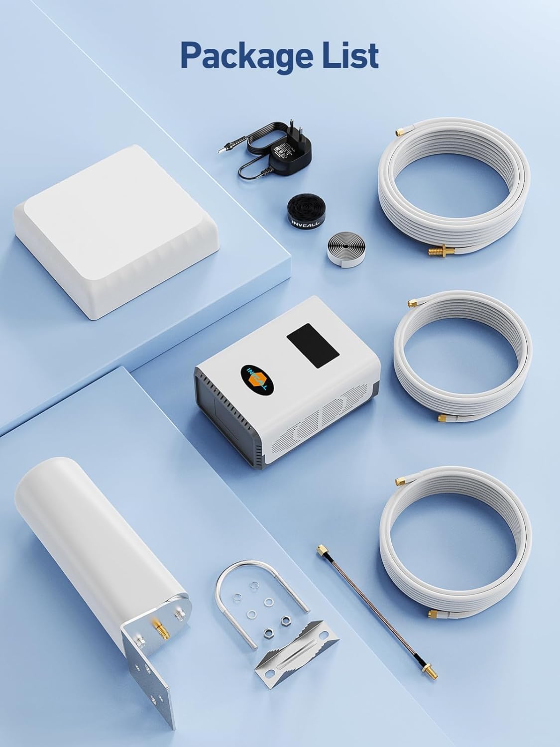 Cell Phone Booster on Band 2/4/5/12/17/25, Boost 5G 4G LTE 3G Signal for All U.S Carriers, Cell Phone Signal Booster for Home and Office, High Gain with 2 Indoor Antennas, FCC Approved