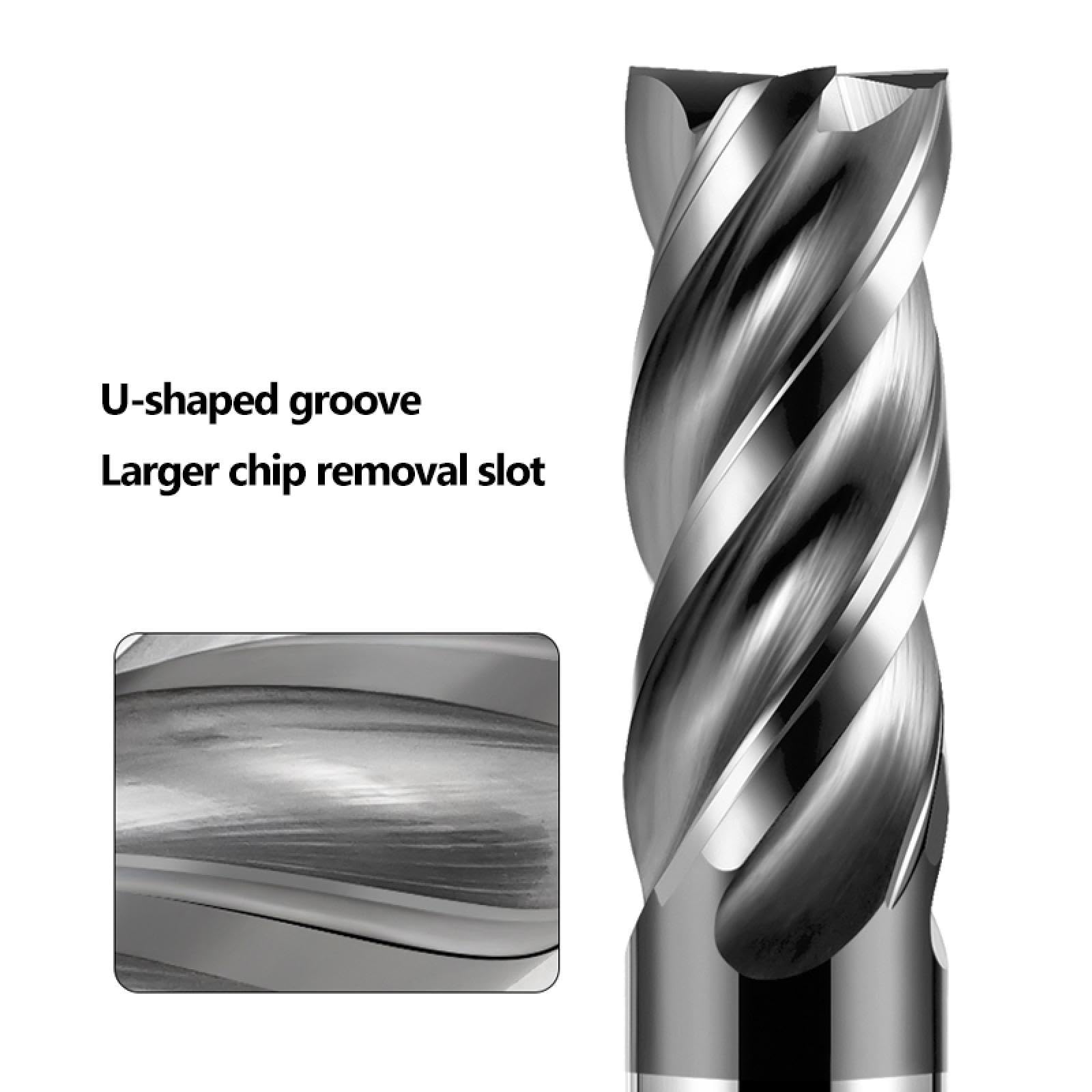 Frese in carburo di tungsteno Hrc72 3 4 6 810 12 20 Utensili CNC Fresa per acciaio inossidabile 4 punte per router a flauto (HRC68/6x15x6Dx50)