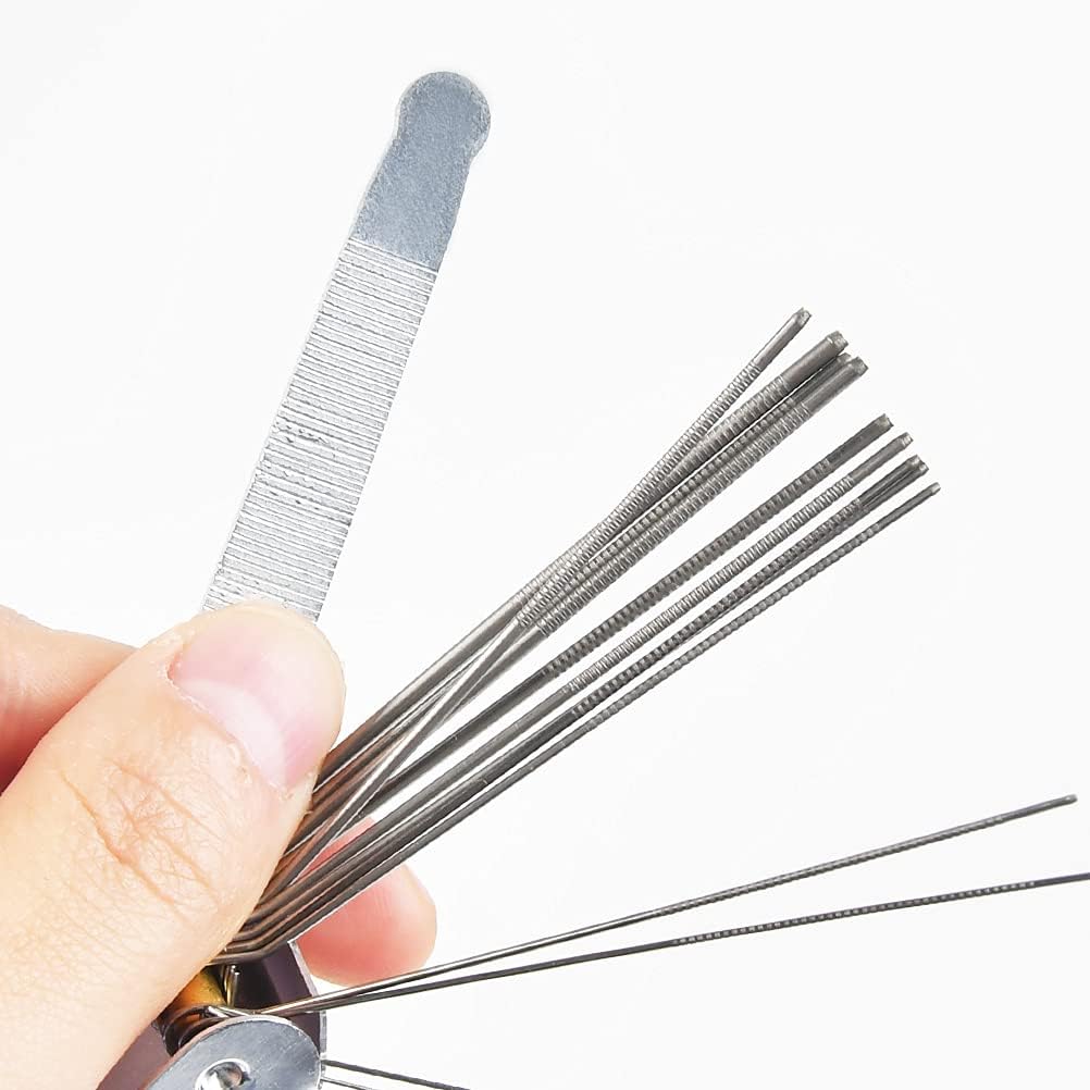 Guitar Nut Files Set Guitar Bridge Saddle Nut Files Guitar Bridge Saddle File Saddle Nut Files Guitar File Set Metal for Electric Acoustic Guitar Ukulele Bass Guitar Banjo Mandolin Guitar Repair Kit - Image 5