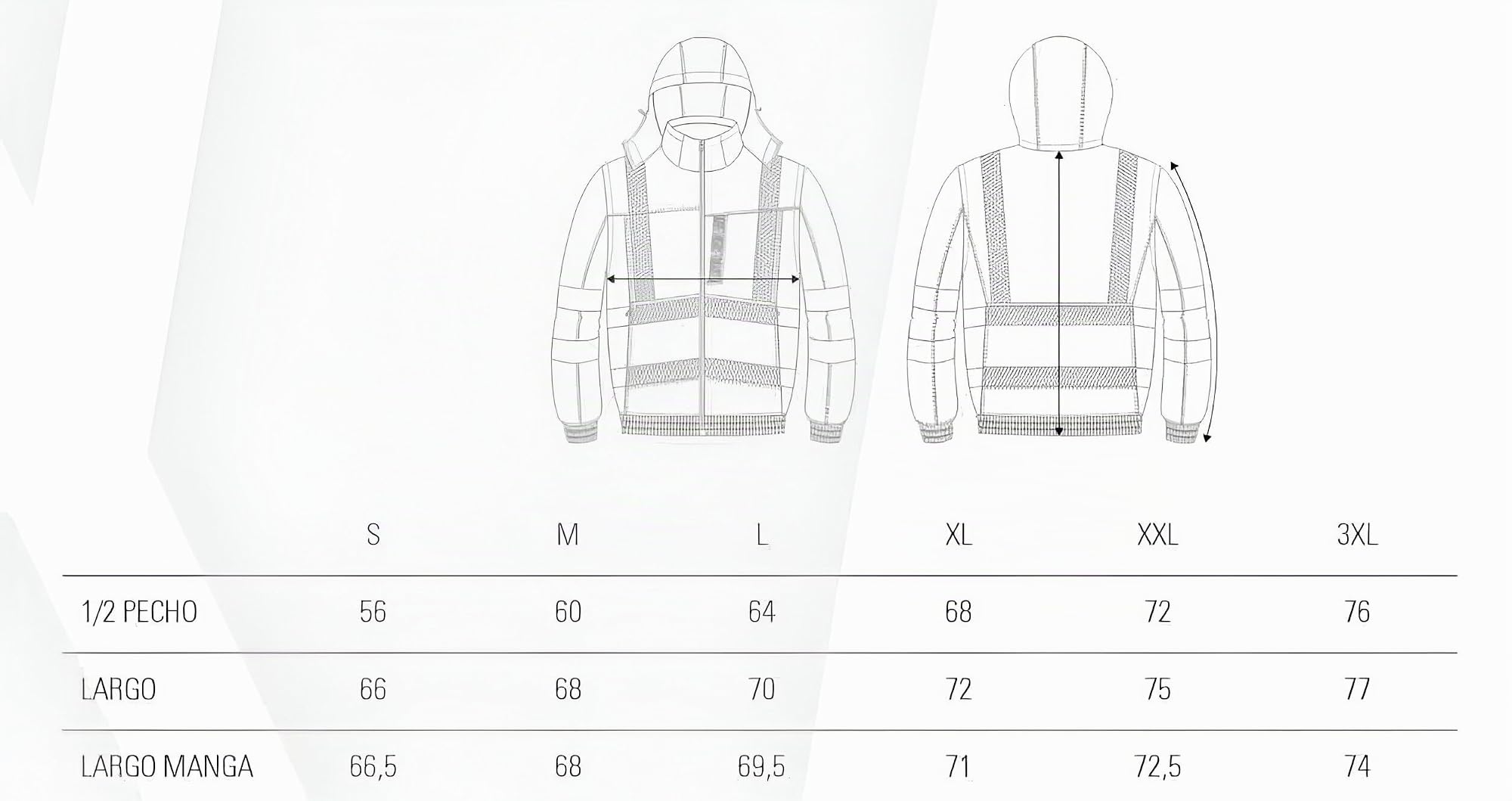 WORKTEAM Cazadora Piloto Alta Visibilidad Impermeable Acolchada con Mangas Desmontables, Capucha, Cintas Reflectantes Segmentadas, para Frío Intenso (580 gr/m2), Hombre