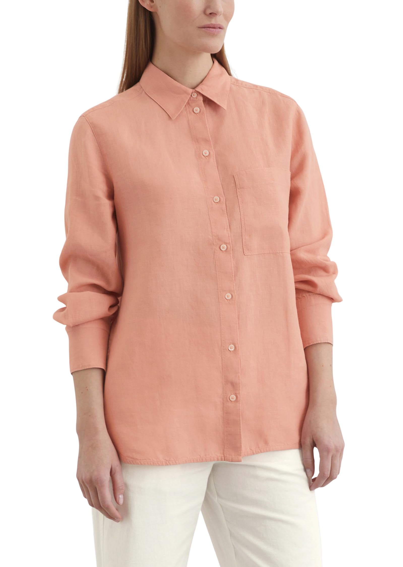Marc OߴPolo Donna Camicia in Lino a Maniche Lunghe Regular Fit