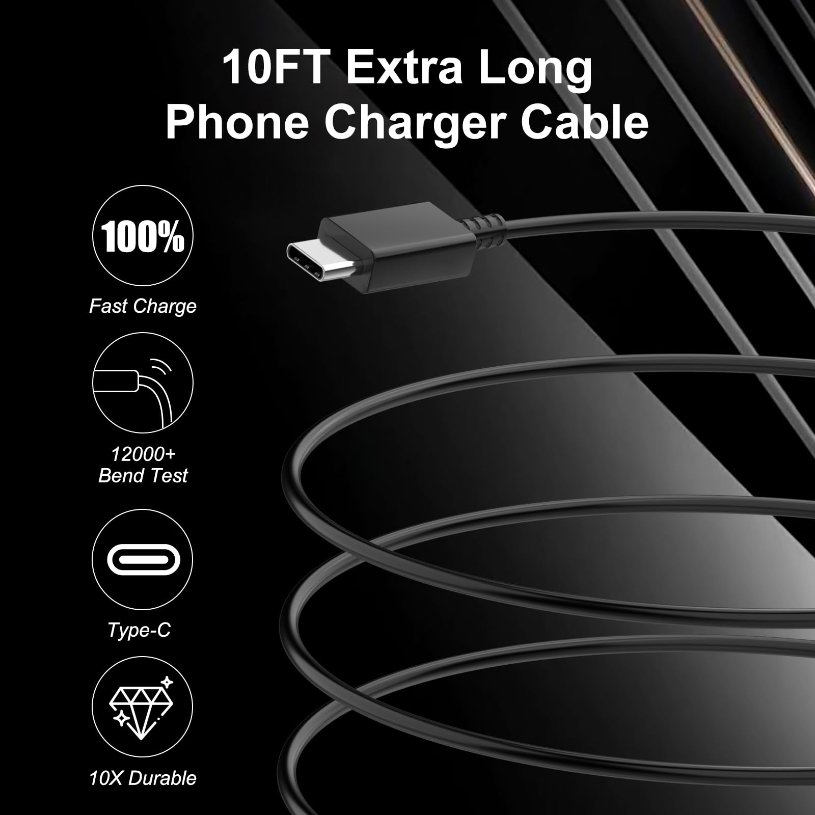 Typ-C-Ladegerät, Schnellladung, 25 W, USB-C-Block mit USBC-Ladekabel, 3 m, kompatibel mit Samsung Galaxy S25/S25 Ultra/S25+/S24/S24+/S24 Ultra/S23/S23 Ultra/S23+/S22/S21/S20/Note 20/10, 3 Stück