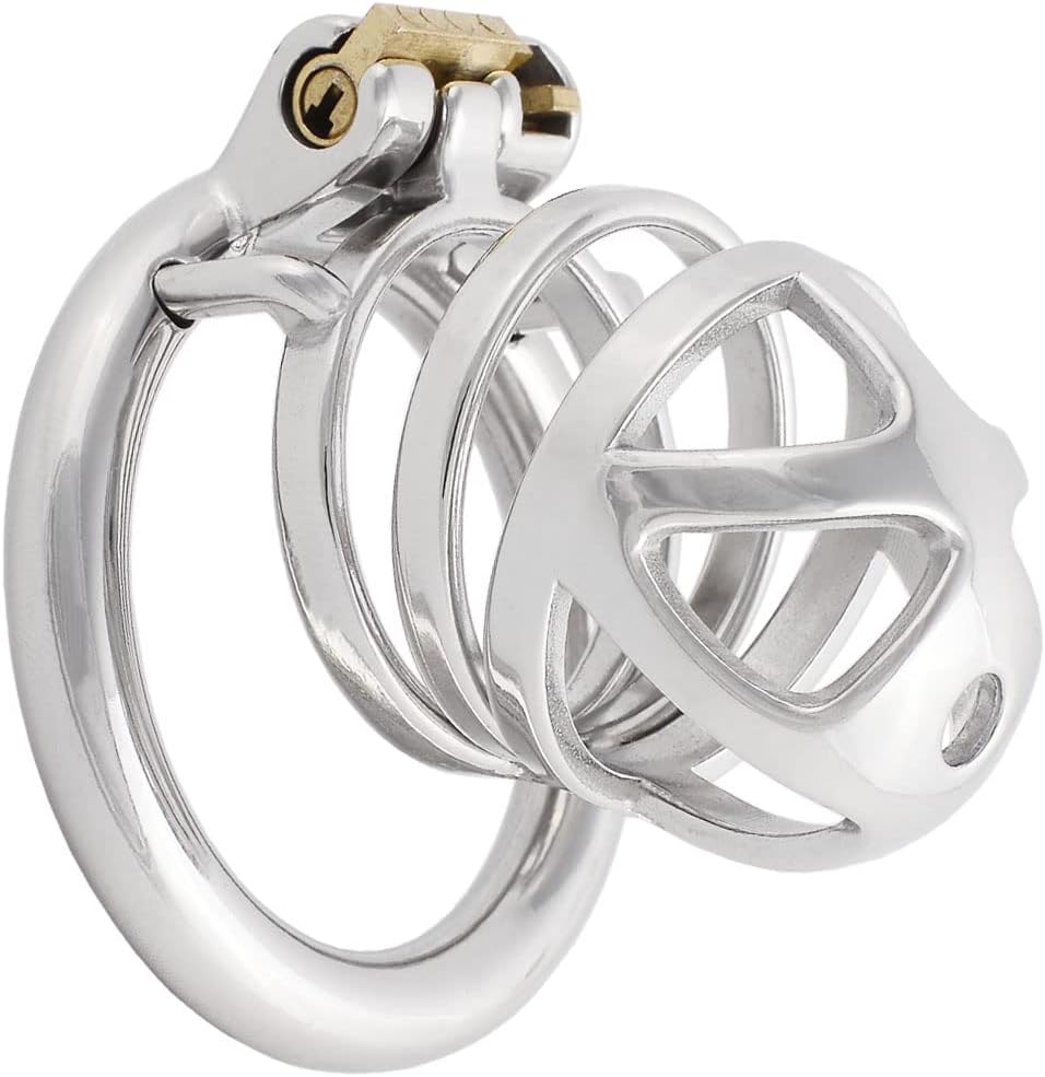 Jefisry Chasity Cage for Men Metal Chastity Device Male Abstinence Chastity  Lock Cock Cage Men's Abstinence Virginity Lock J0550 50mm Silver
