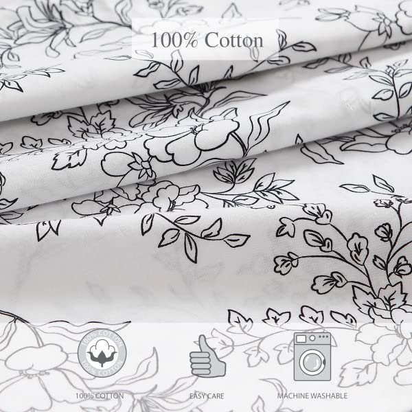 Image of Stone Cottage - Twin Sheets, Cotton Percale Bedding Set, Crisp & Cool Ideal Bedding Set (Hawley Floral, Twin)