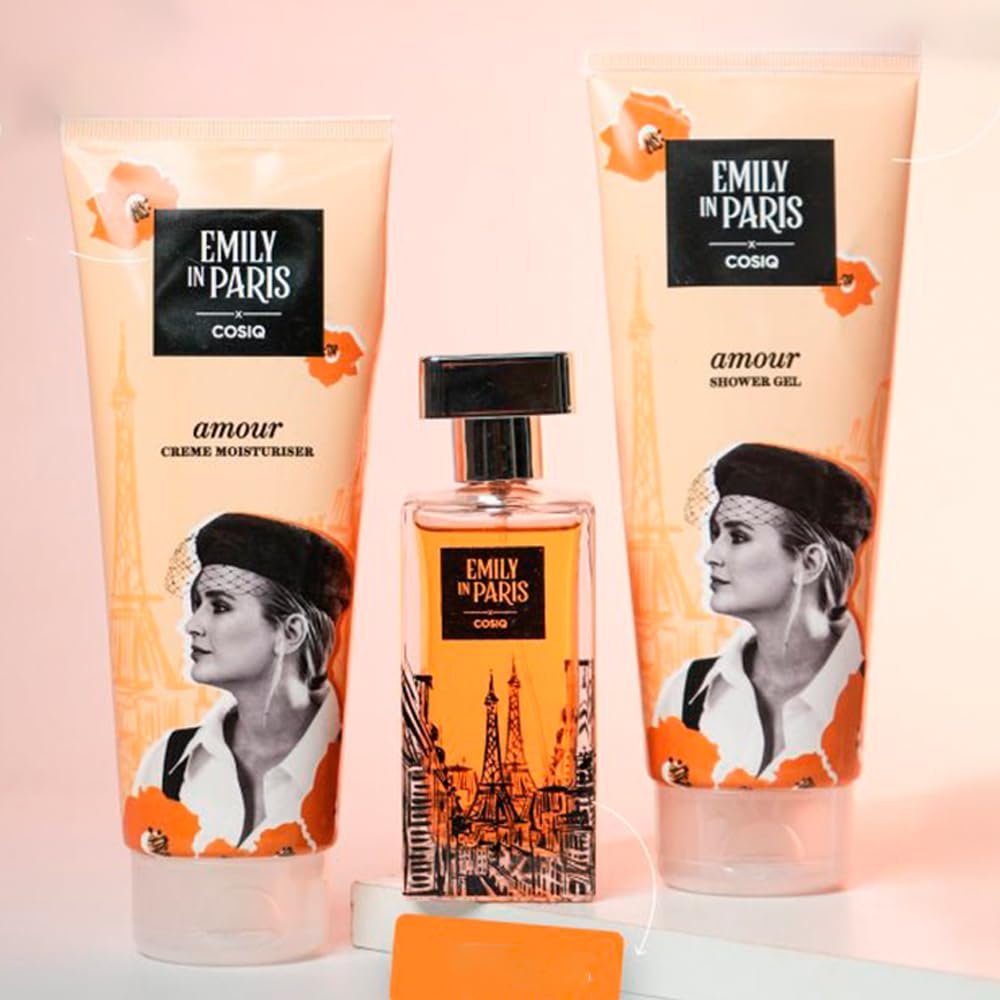 Cos-IQ EIP Luxury Woman Camille's Amour Fragrance & Hydration Skin Gift Set | Eau De Parfum, Shower Gel & Moisturizer for long-lasting | Cheerful fragrance & Glowing Skin For Women (Set of 3)