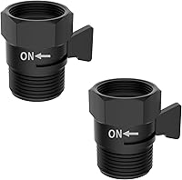 Vista 19 de Hibbent Paquete de 3 válvulas de control de flujo de cabezal de ducha totalmente de metal, válvula de cierre de latón G1/2 con palanca de mango