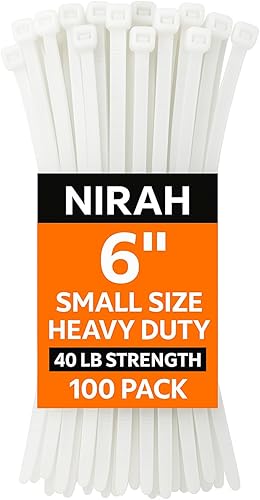 Vista 75 de Nirah Bridas pequeñas de grado industrial de 4 pulgadas, blanco transparente, paquete de 1000, multiusos, pequeñas bridas de cremallera, mini bridas