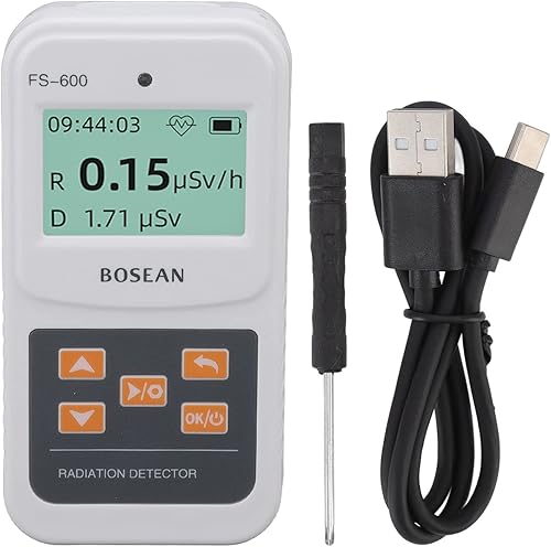 FS-600 Detector de radiación nuclear electromagnético, portátil, 2 modos de fuente de alimentación, doble función de alarma, detector de radiación