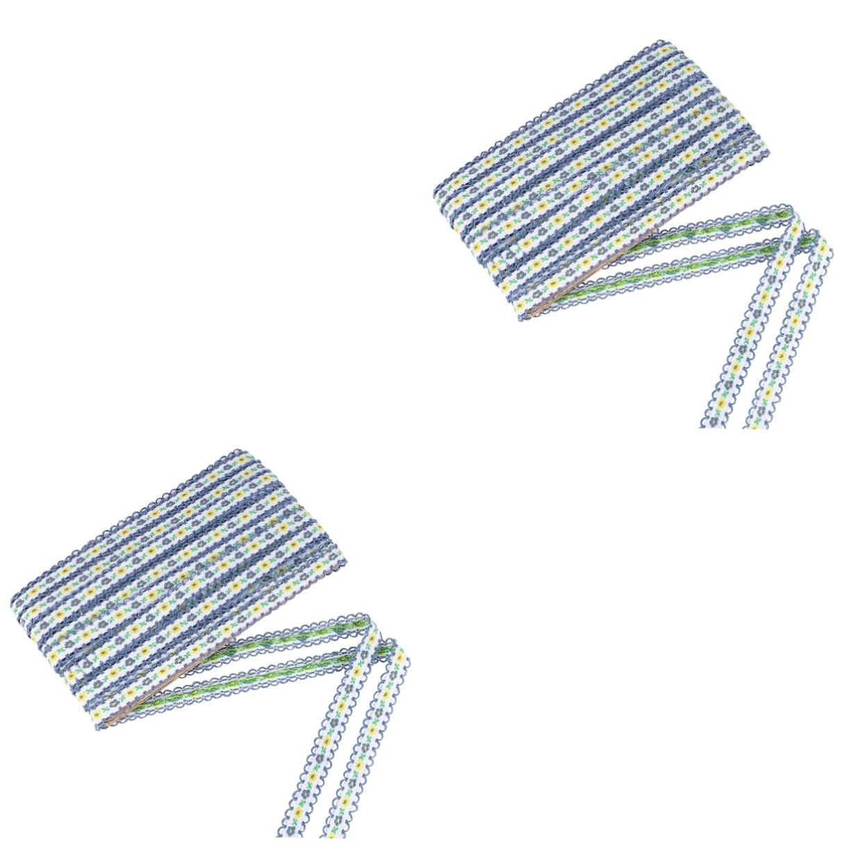 SHINEOFI 2piezas Accesorios De Ropa Estilo Bordado De Encaje Floral Cinta De Encaje Bordada Para Trajes Antiguos Yards
