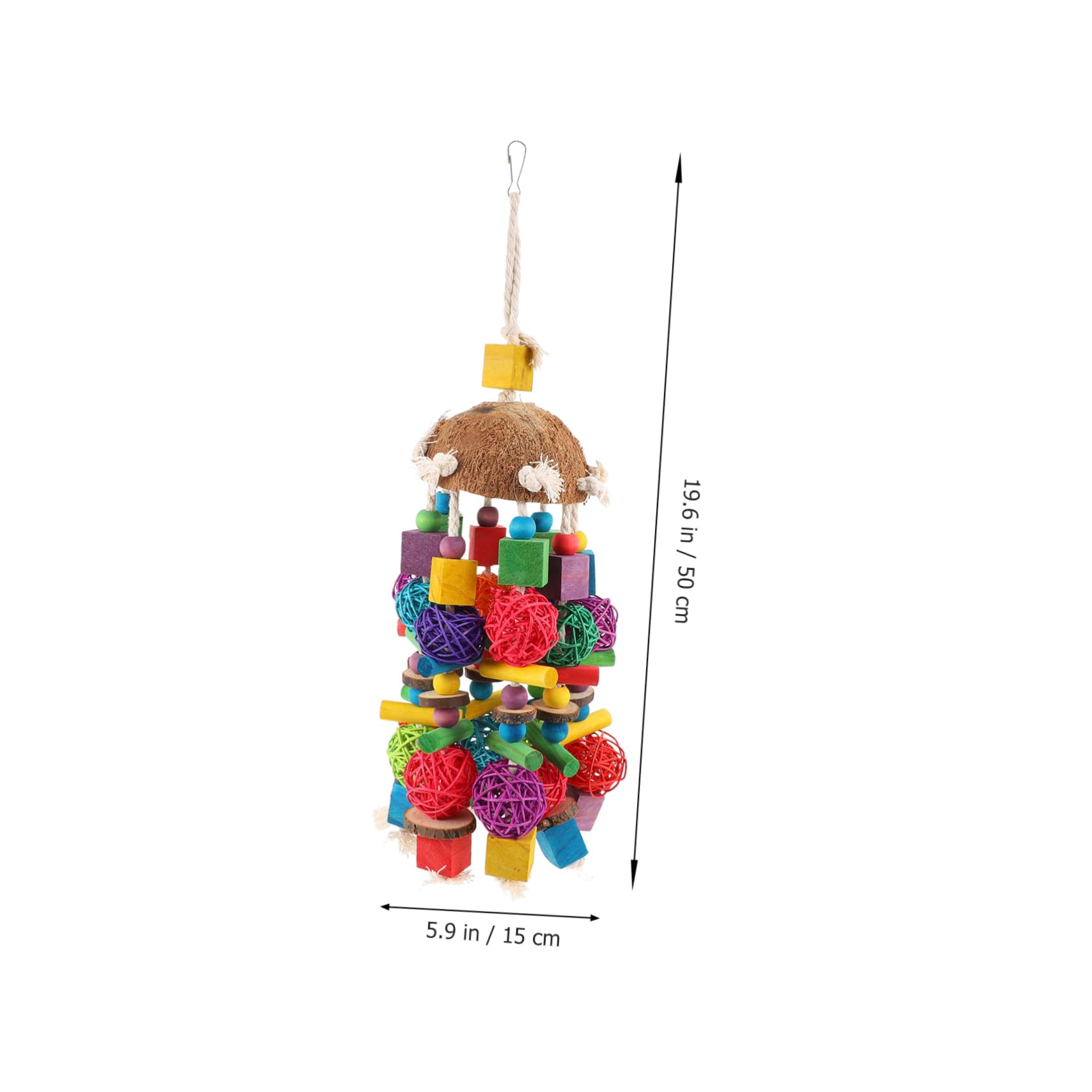 BESPORTBLE 1pièces Jouet à Mordre pour Perroquet Accessoire Suspendu Coquille De Noix De Et Vigne Jouet pour Oiseaux à Mâcher pour Exercice Divertissement des Oiseaux