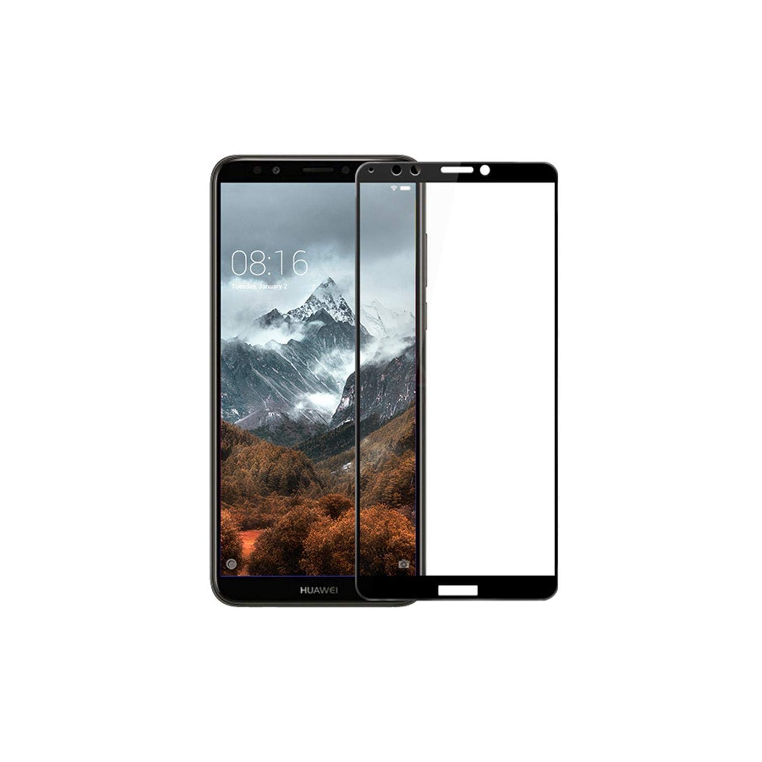 screen protector 5d for huawei honor 7c -black